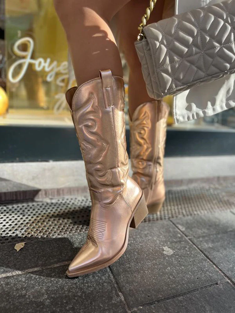 Gracie | Stivali Cowboy Metallici Eleganti da Donna - Image 9