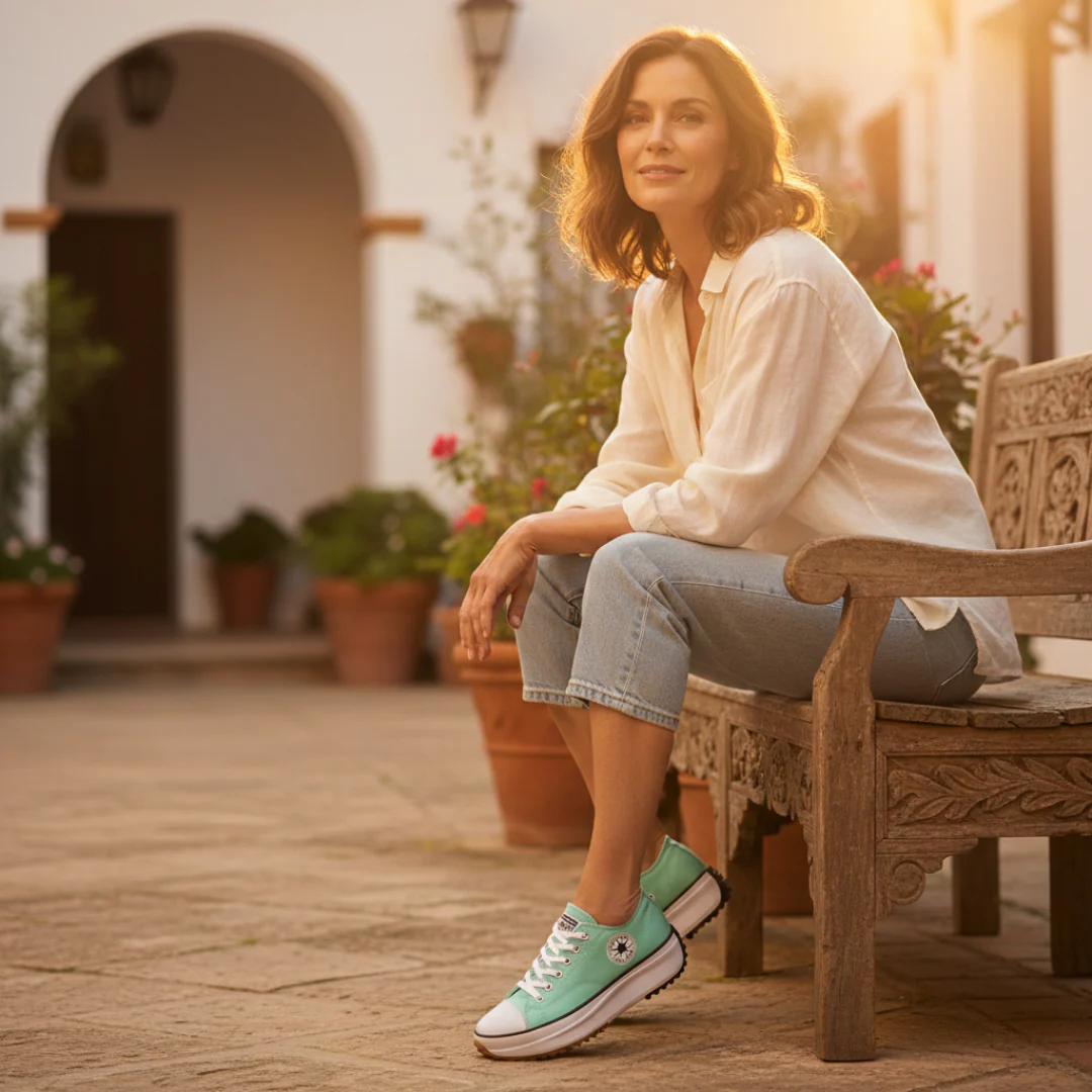 Iria | Sneakers Platform Casual Donna Tela Lacci Suola Dentata - Image 12