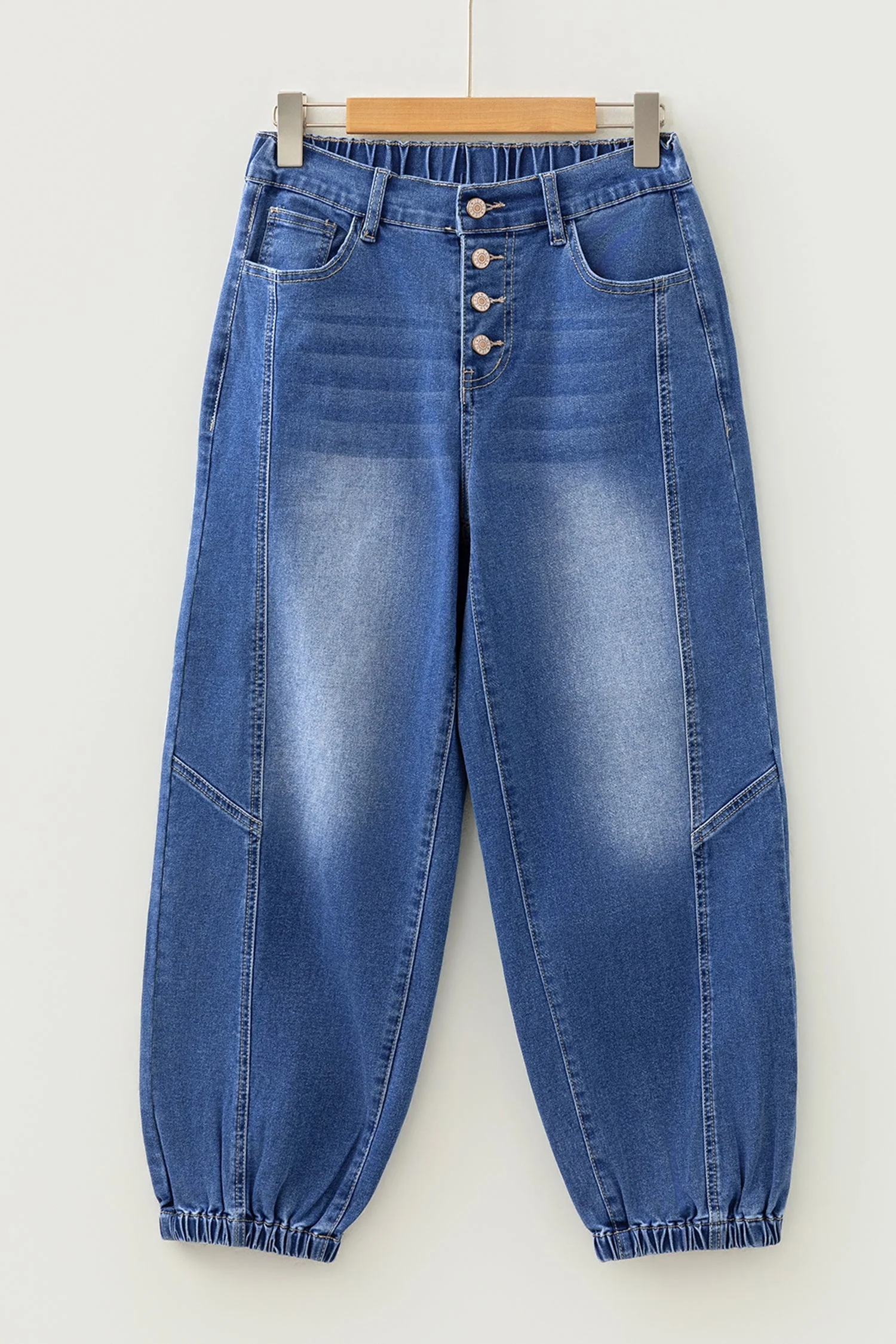 Jeans Casual Blu con 4 Bottoni e Taglio Conico - Image 6
