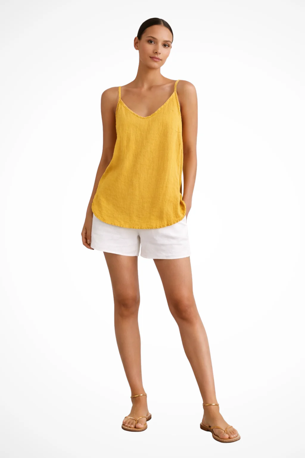 Nerina | Top Primaverile in Lino con Spalline Sottili da Donna - Image 3