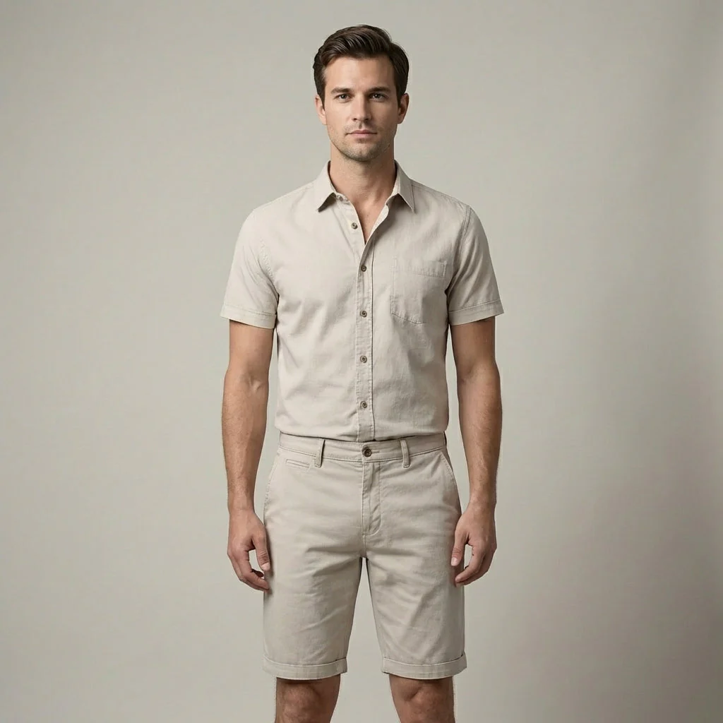 Pantaloncini da uomo in cotone con tasche - Image 11