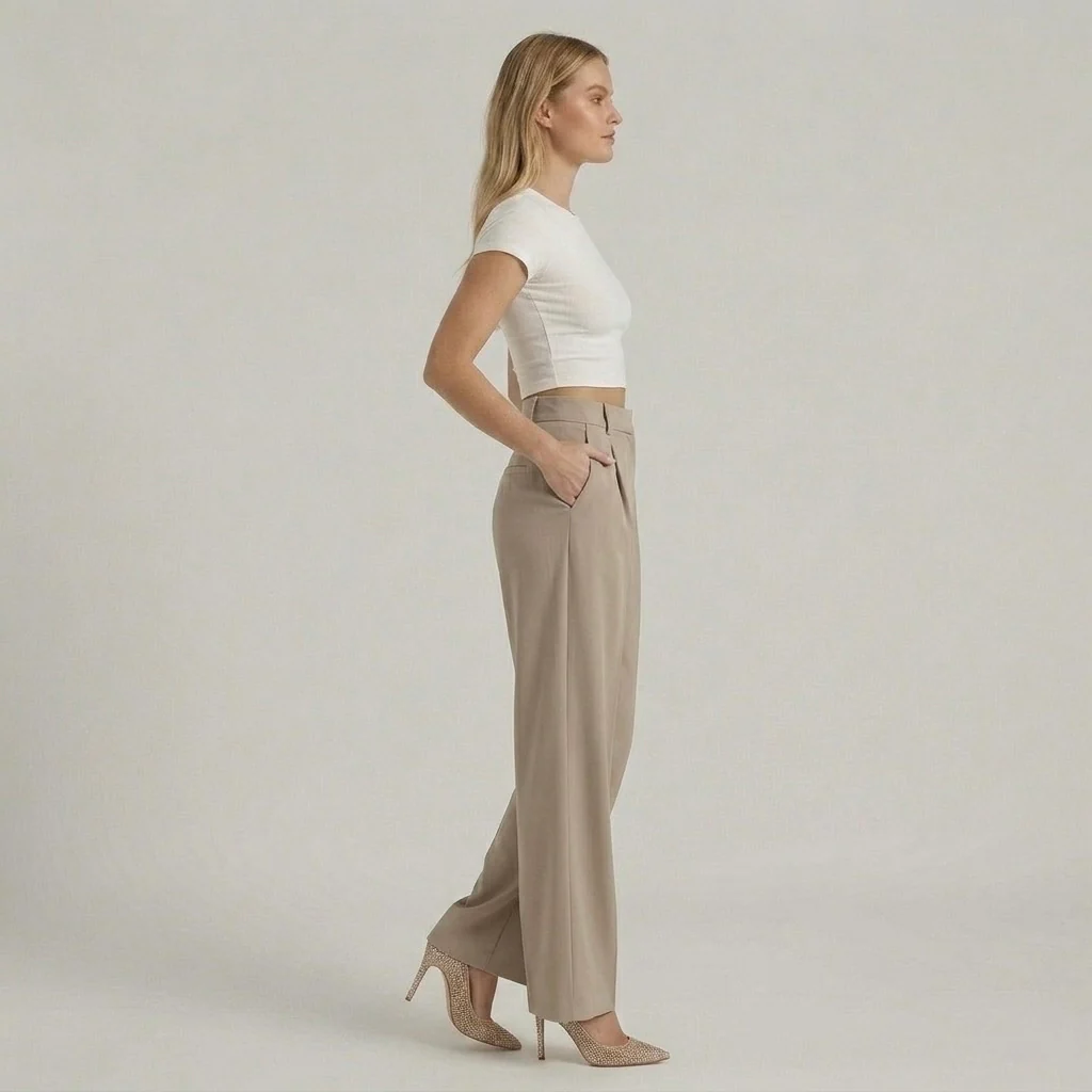 Pantaloni Eleganti da Donna a Gamba Larga – Pantaloni Vita Alta Casual Chic - Image 11