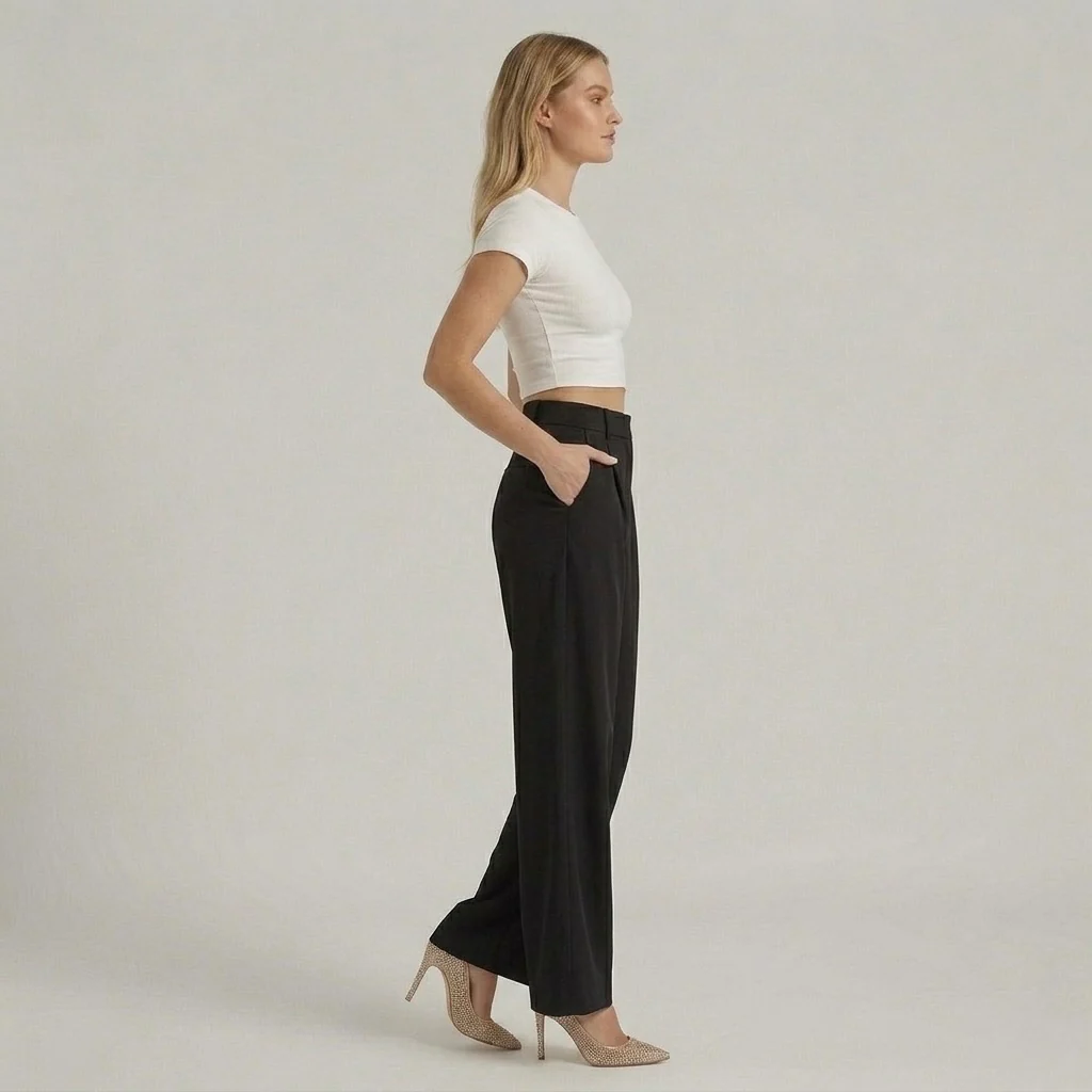 Pantaloni Eleganti da Donna a Gamba Larga – Pantaloni Vita Alta Casual Chic - Image 13