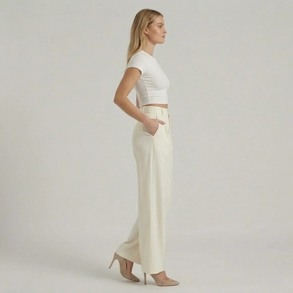Pantaloni Eleganti da Donna a Gamba Larga – Pantaloni Vita Alta Casual Chic - Image 9