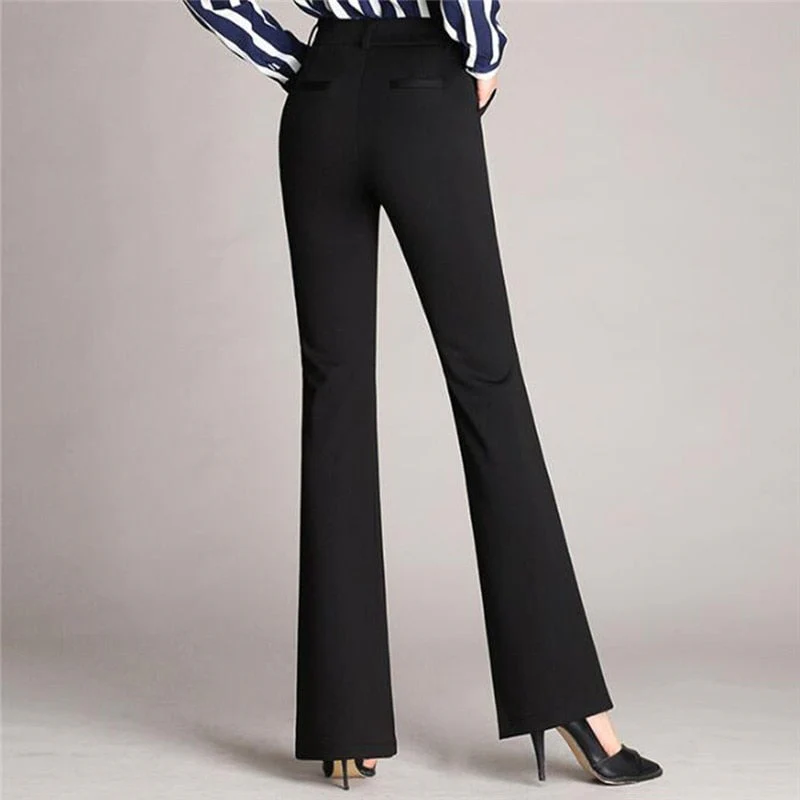 Pantaloni sartoriali eleganti da donna con taglio ad A e vita alta - Image 2