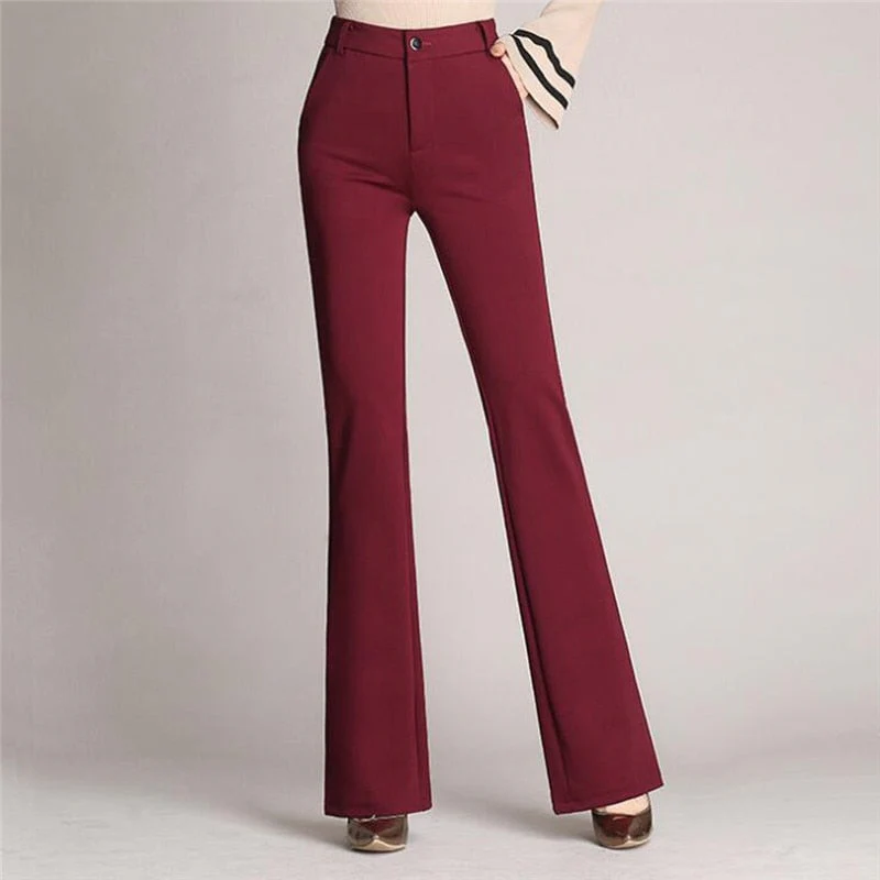 Pantaloni sartoriali eleganti da donna con taglio ad A e vita alta - Image 4