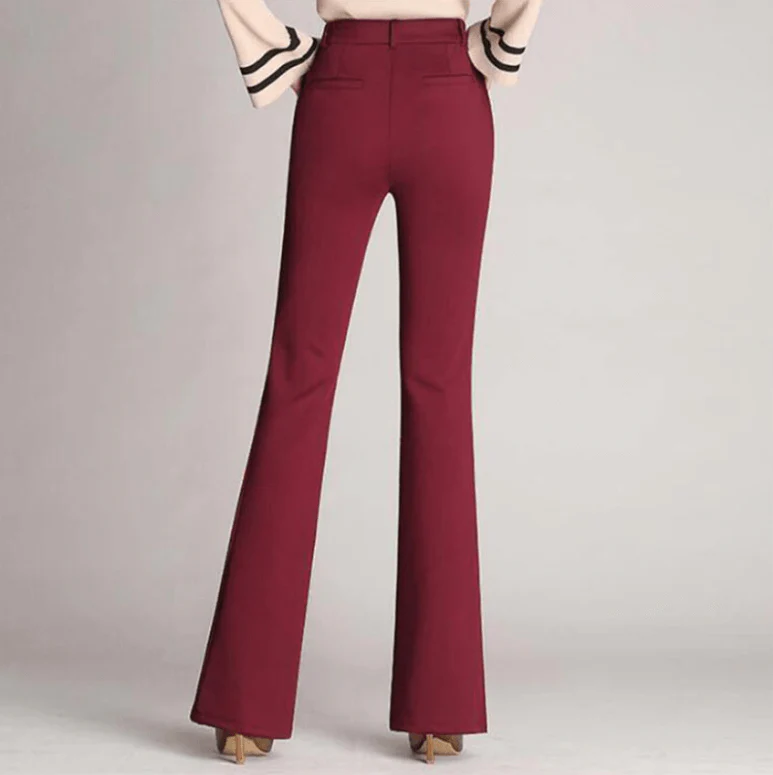 Pantaloni sartoriali eleganti da donna con taglio ad A e vita alta - Image 5