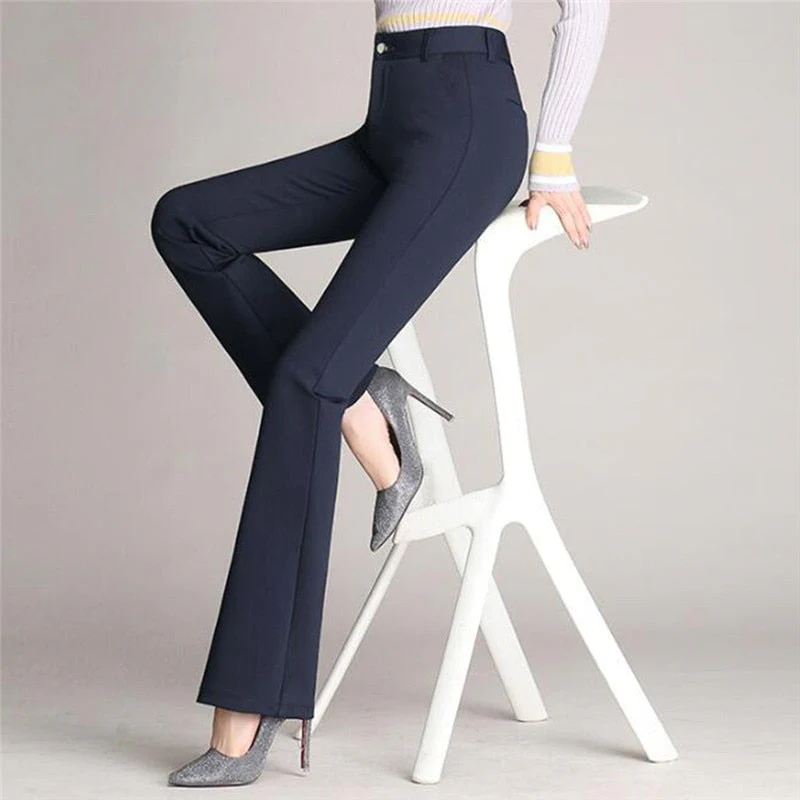 Pantaloni sartoriali eleganti da donna con taglio ad A e vita alta - Image 6