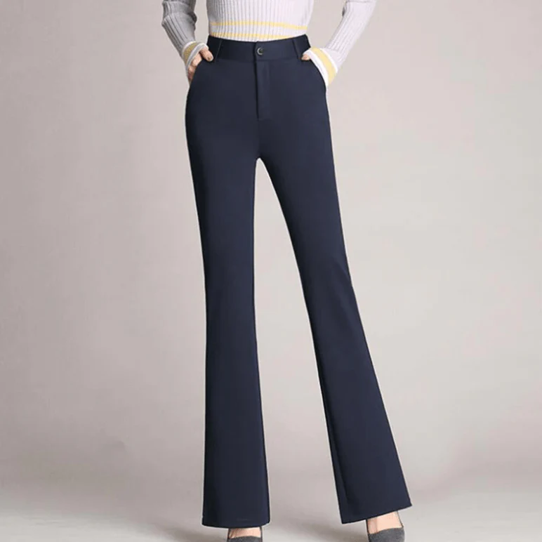 Pantaloni sartoriali eleganti da donna con taglio ad A e vita alta - Image 7