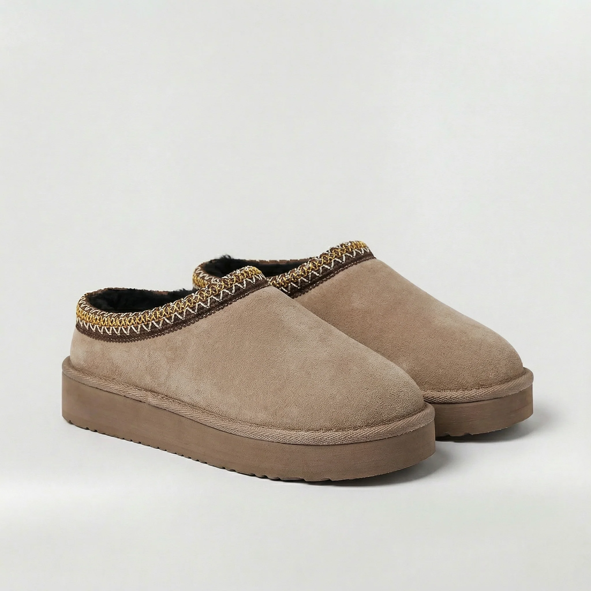 Pantofole Donna Invernali con Suola Platform Scarpe Casa Calde Stile Ciabatte Casual - Image 3