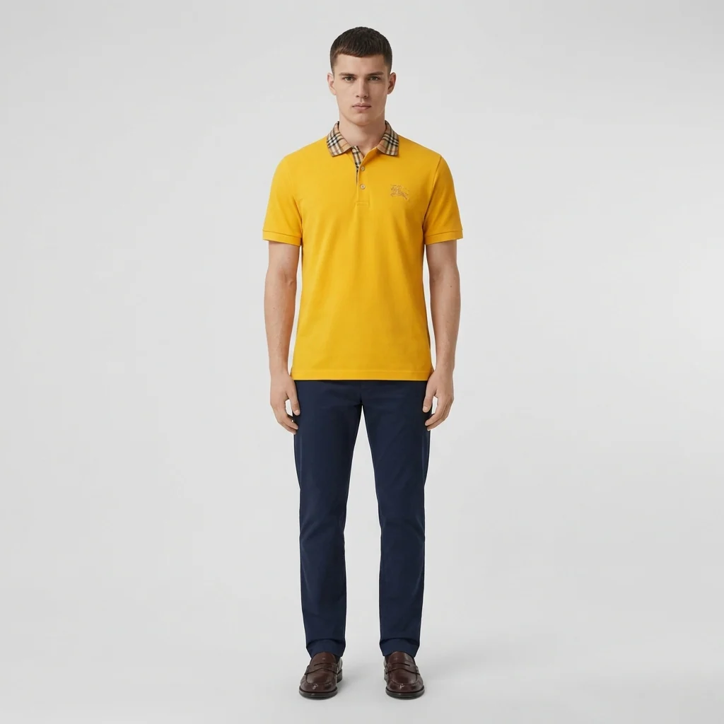 Polo Uomo in Cotone Manica Corta con Colletto Classico e Bottoni Casual Sportiva