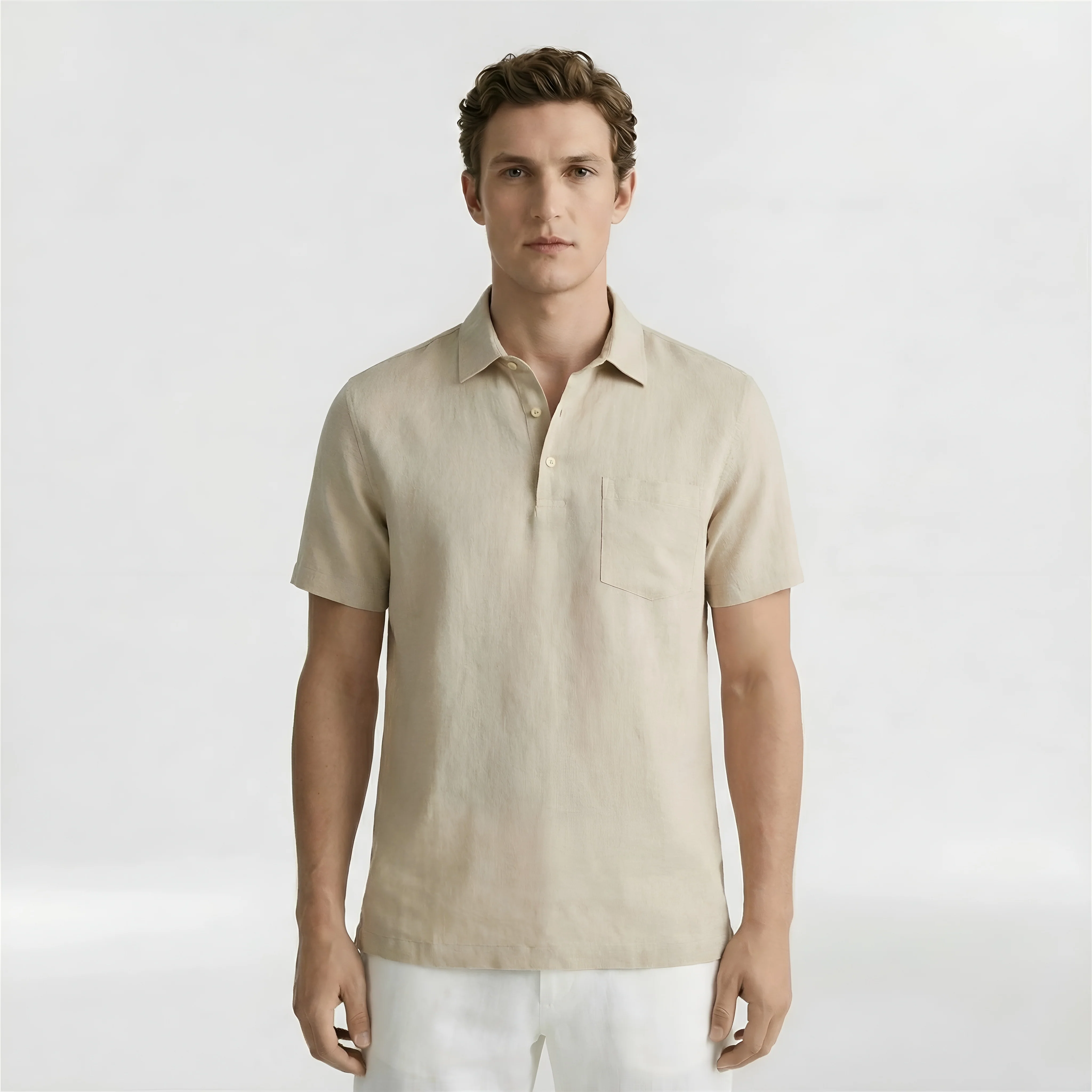 Polo Uomo Maniche Corte in Cotone Maglia Polo Casual con Colletto Bottoni Uomo