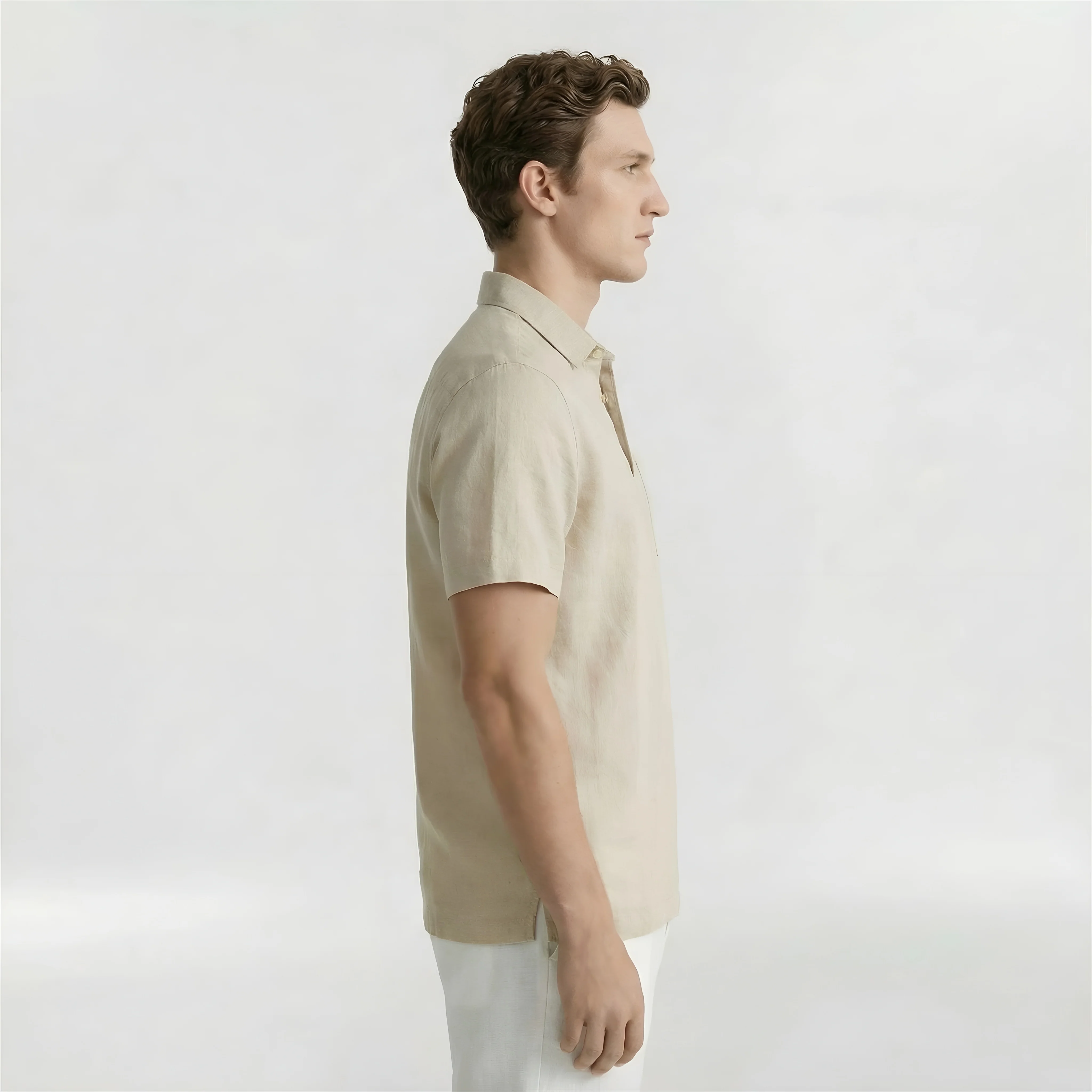 Polo Uomo Maniche Corte in Cotone Maglia Polo Casual con Colletto Bottoni Uomo - Image 2