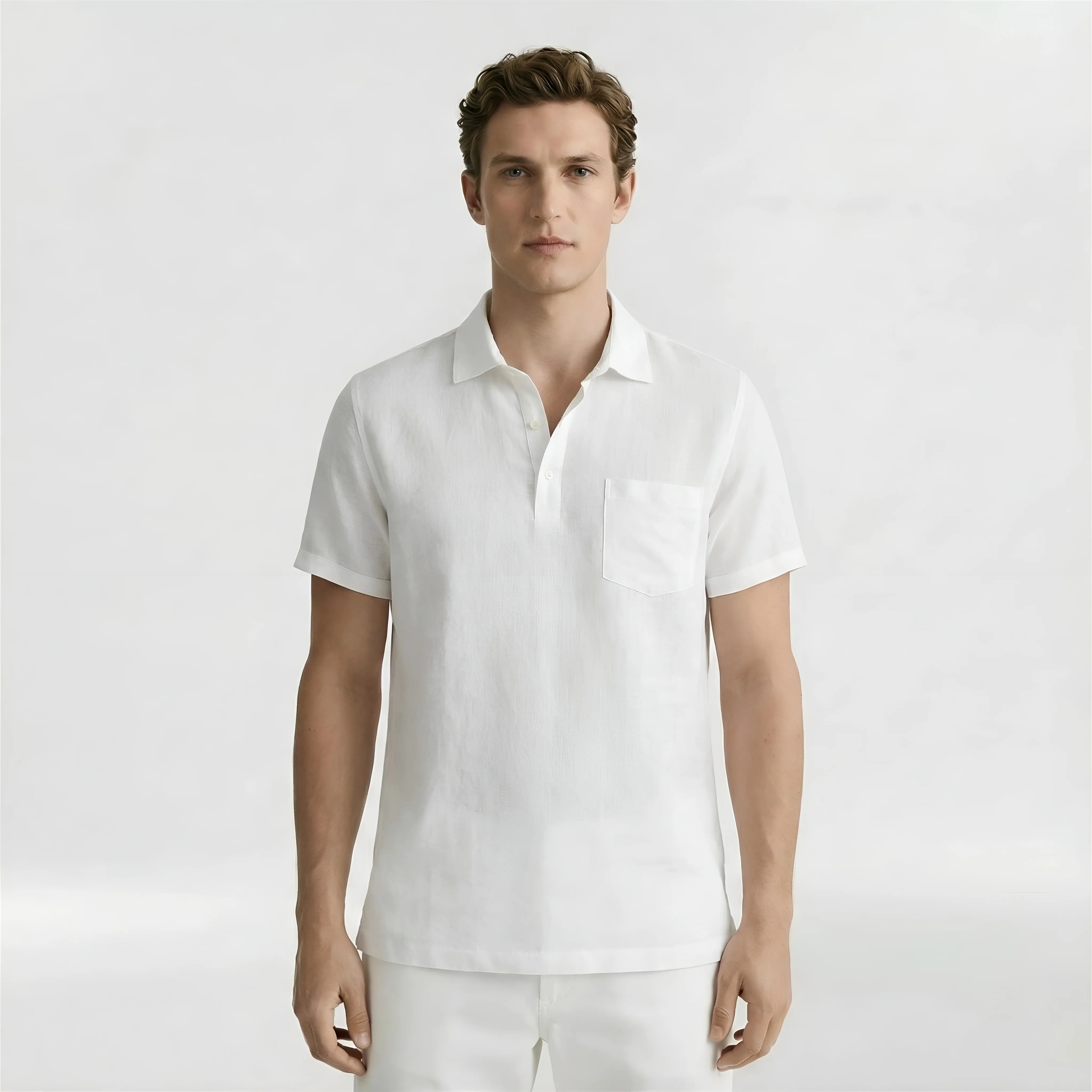 Polo Uomo Maniche Corte in Cotone Maglia Polo Casual con Colletto Bottoni Uomo - Image 5