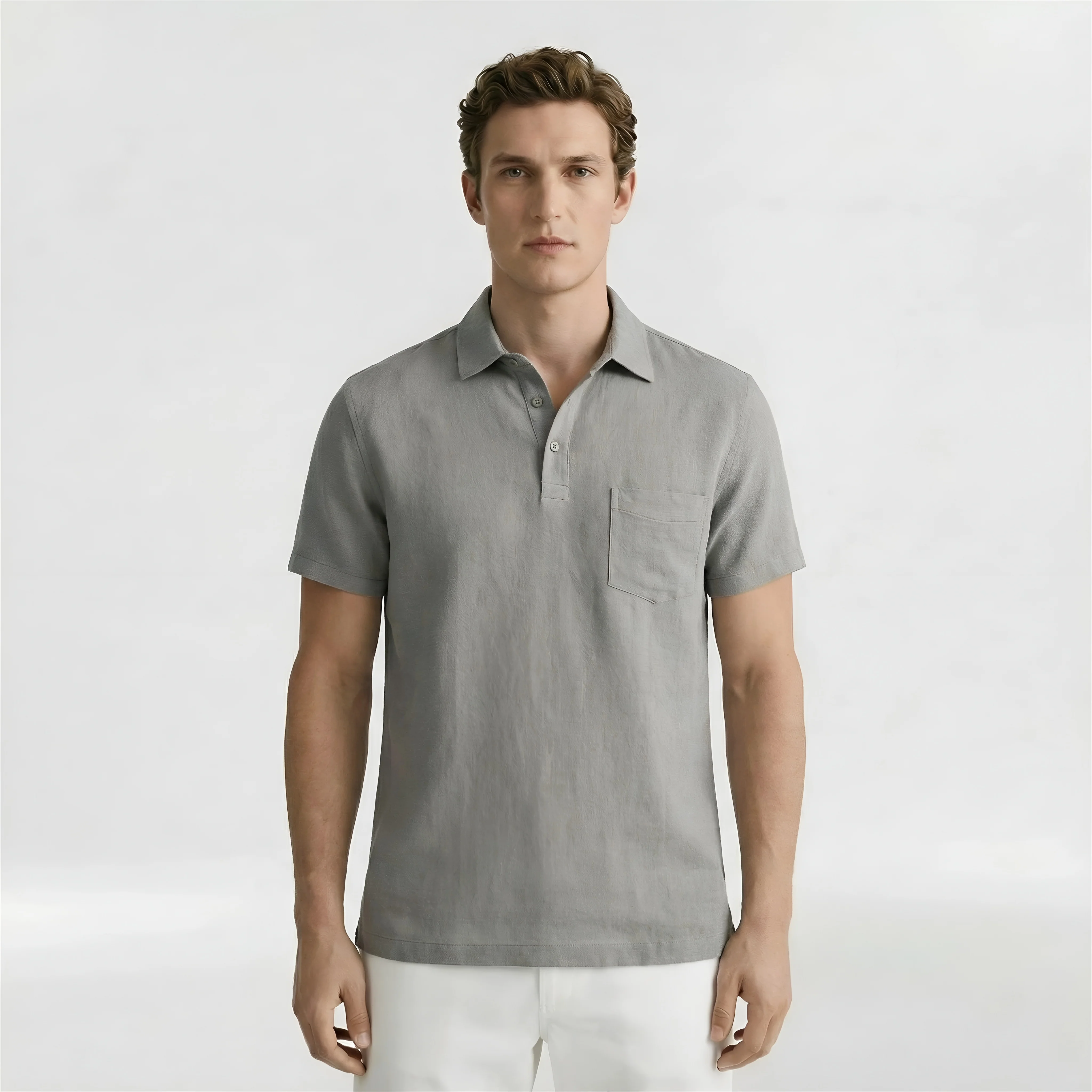 Polo Uomo Maniche Corte in Cotone Maglia Polo Casual con Colletto Bottoni Uomo - Image 6