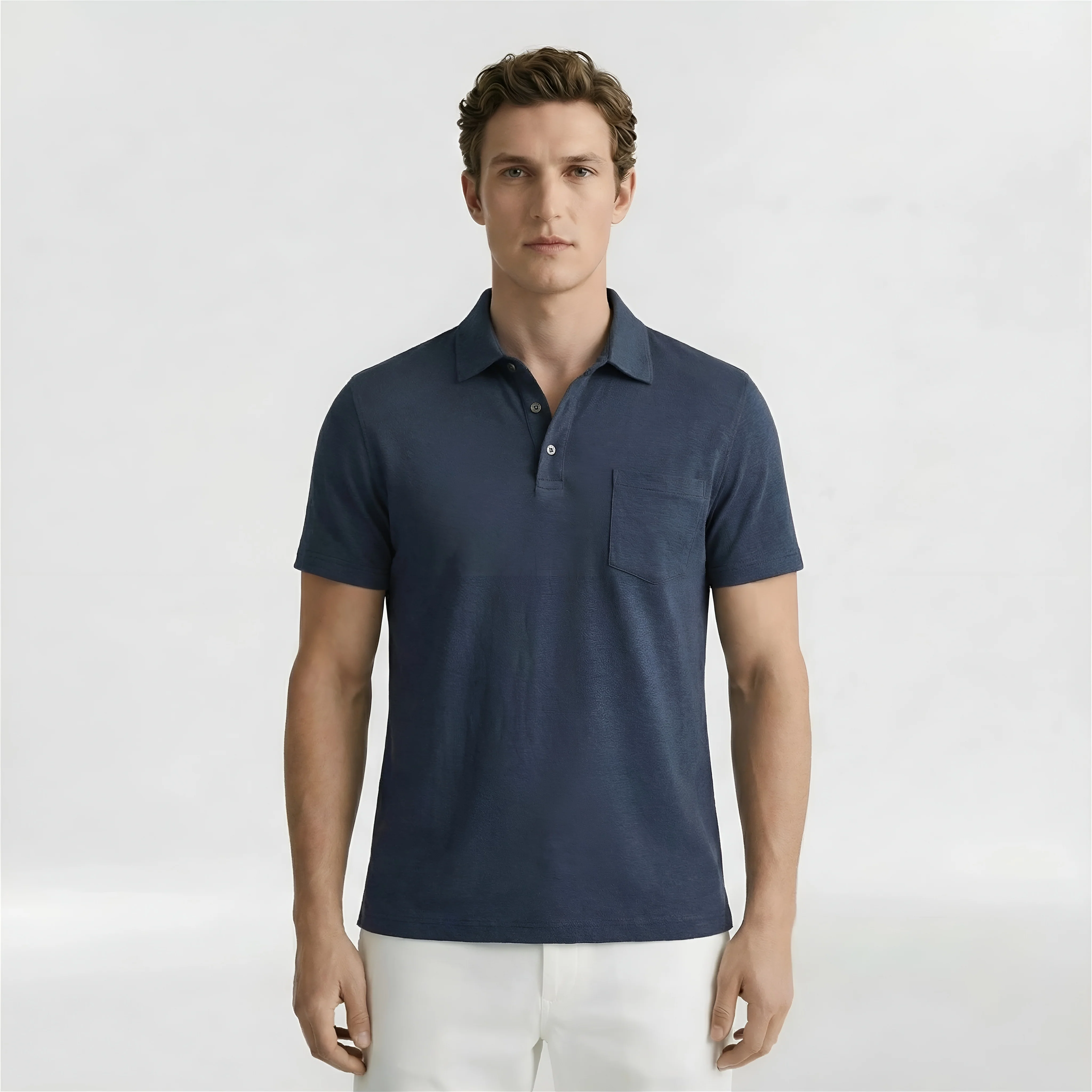 Polo Uomo Maniche Corte in Cotone Maglia Polo Casual con Colletto Bottoni Uomo - Image 7