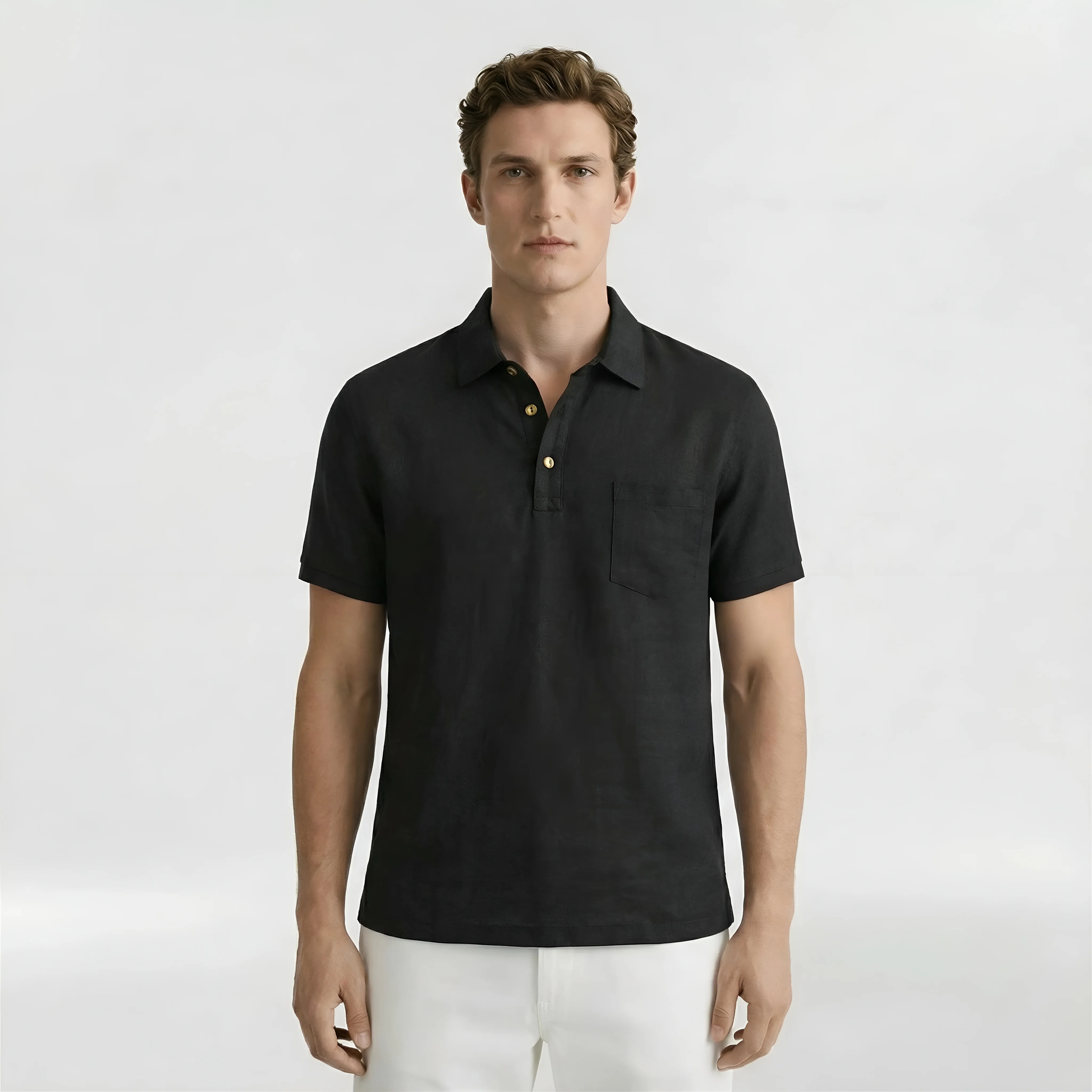 Polo Uomo Maniche Corte in Cotone Maglia Polo Casual con Colletto Bottoni Uomo - Image 8