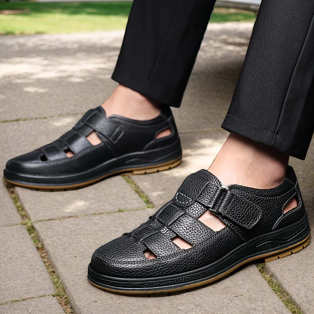 Sandali da pescatore in pelle da uomo – Eleganti e traspiranti - Image 4