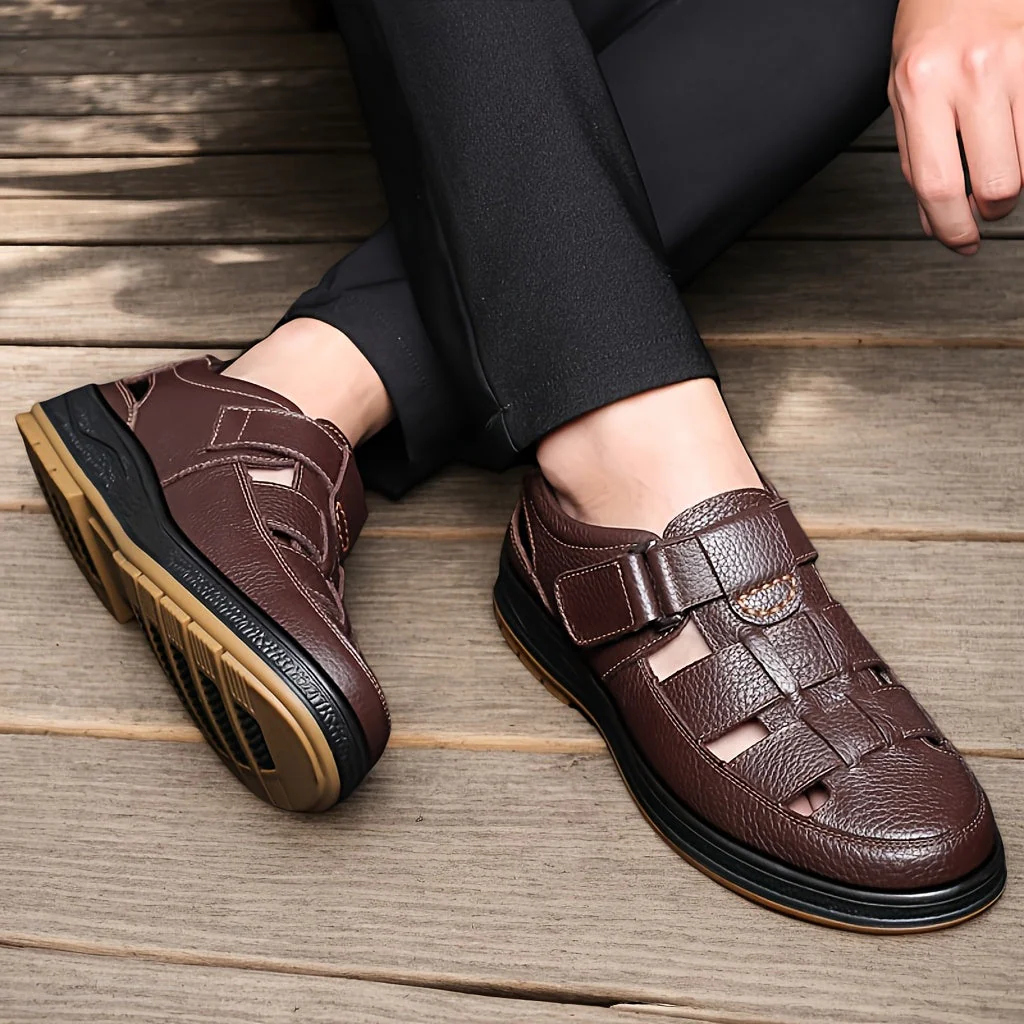 Sandali da pescatore in pelle da uomo – Eleganti e traspiranti - Image 7