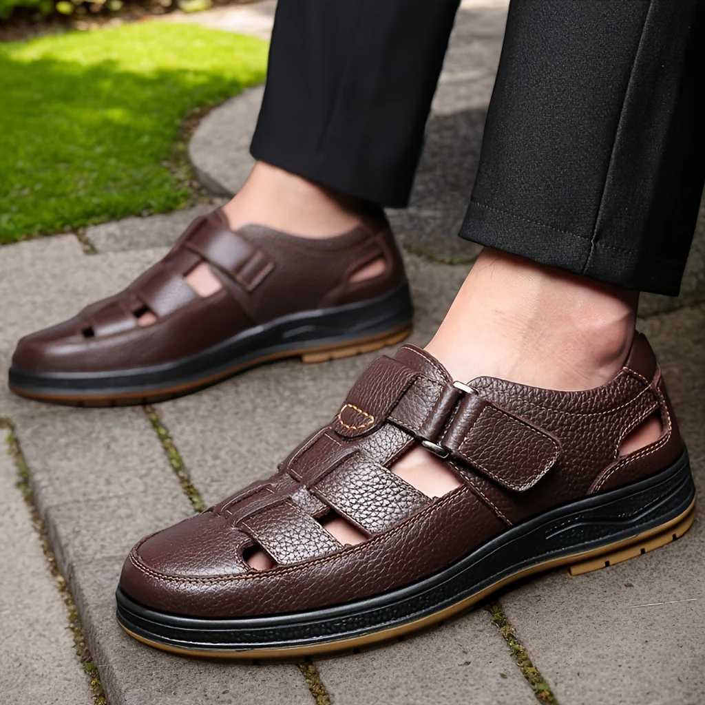 Sandali da pescatore in pelle da uomo – Eleganti e traspiranti - Image 9