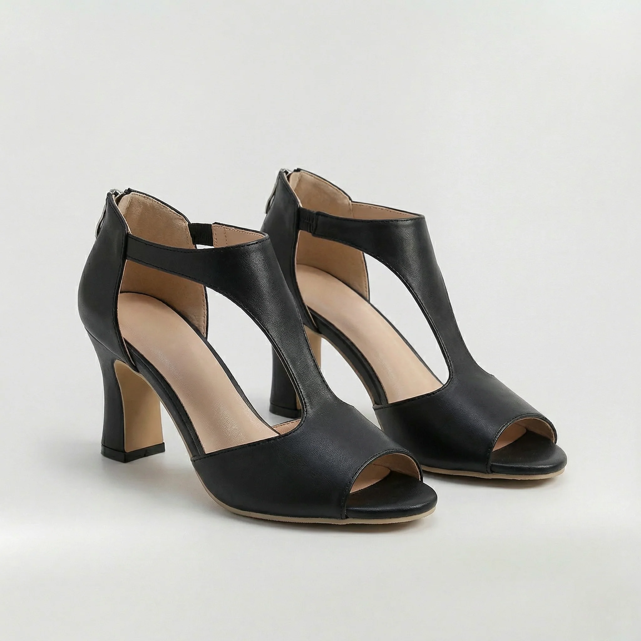 Sandali donna con tacco medio e punta aperta scarpe eleganti da sera e cerimonia - Image 2