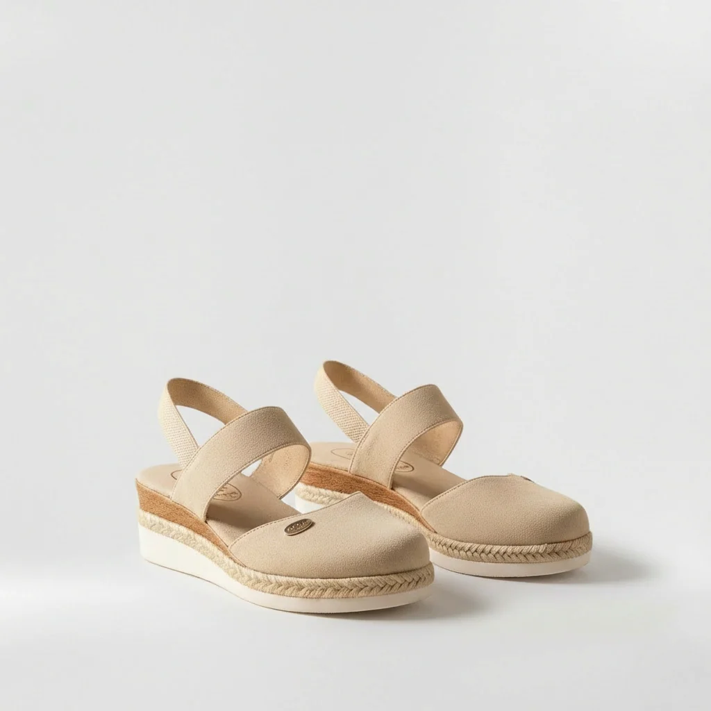 Sandali espadrillas da donna con cinturino e suola platform estiva