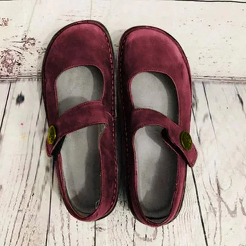 Scarpe da donna in stile retrò comode in pelle scamosciata – Suola morbida leggera e calzature casual per tutti i giorni - Image 2