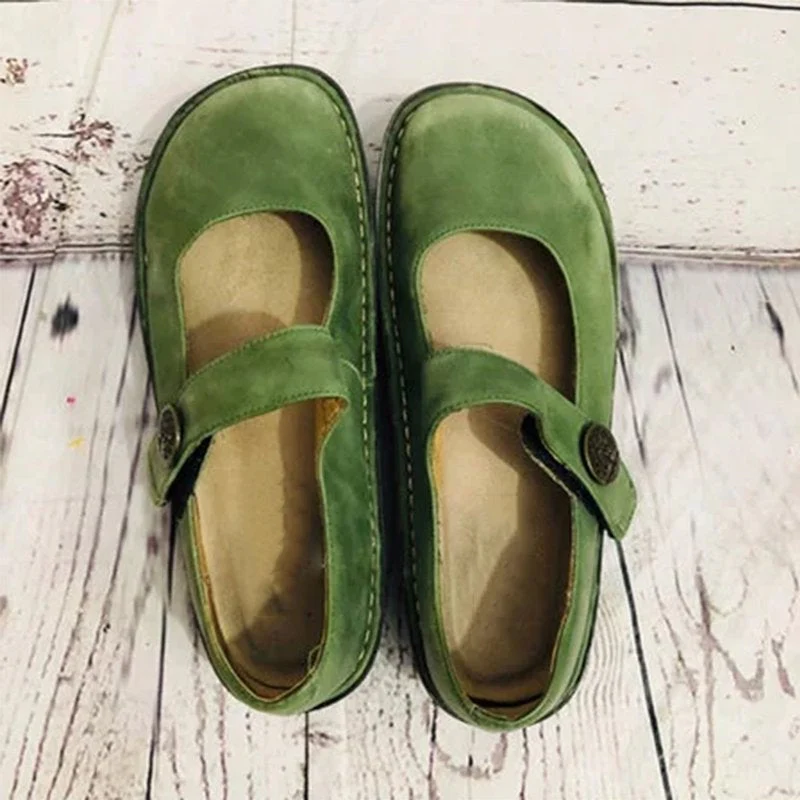 Scarpe da donna in stile retrò comode in pelle scamosciata – Suola morbida leggera e calzature casual per tutti i giorni - Image 3