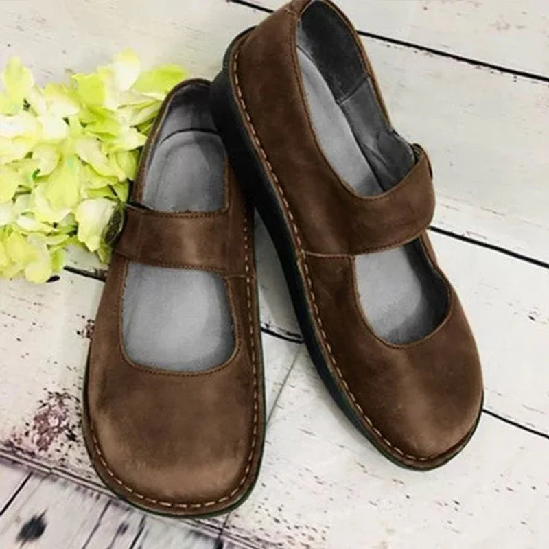 Scarpe da donna in stile retrò comode in pelle scamosciata – Suola morbida leggera e calzature casual per tutti i giorni - Image 5