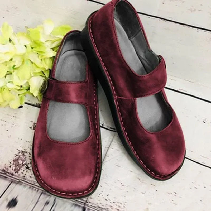 Scarpe da donna in stile retrò comode in pelle scamosciata – Suola morbida leggera e calzature casual per tutti i giorni - Image 7
