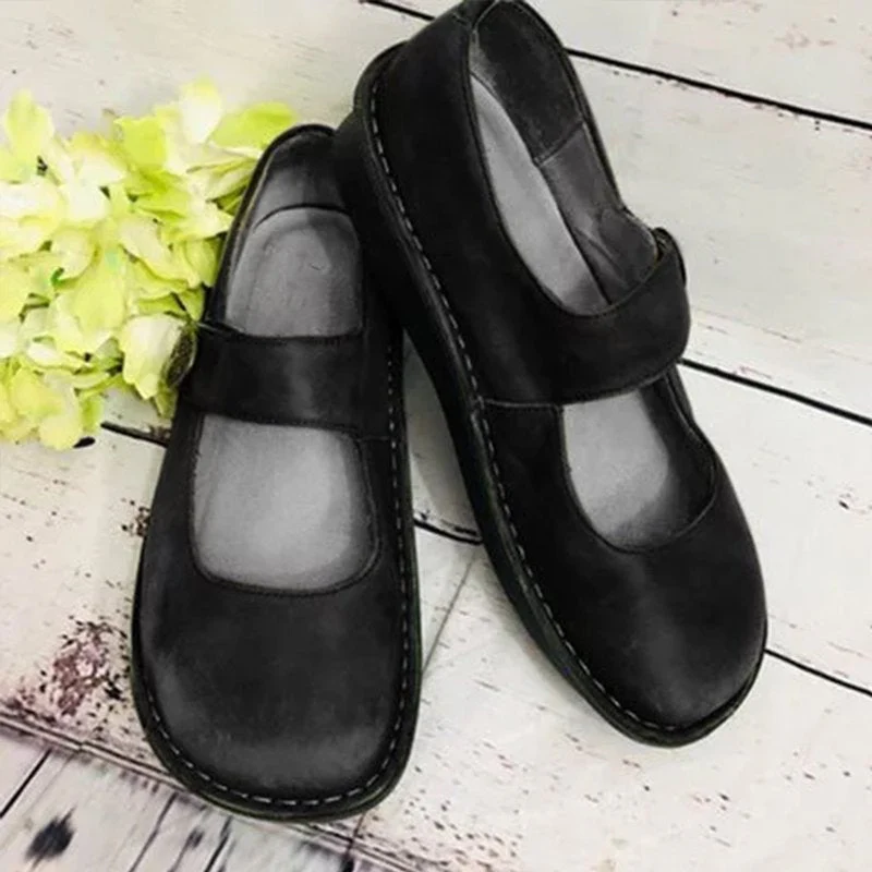 Scarpe da donna in stile retrò comode in pelle scamosciata – Suola morbida leggera e calzature casual per tutti i giorni - Image 8