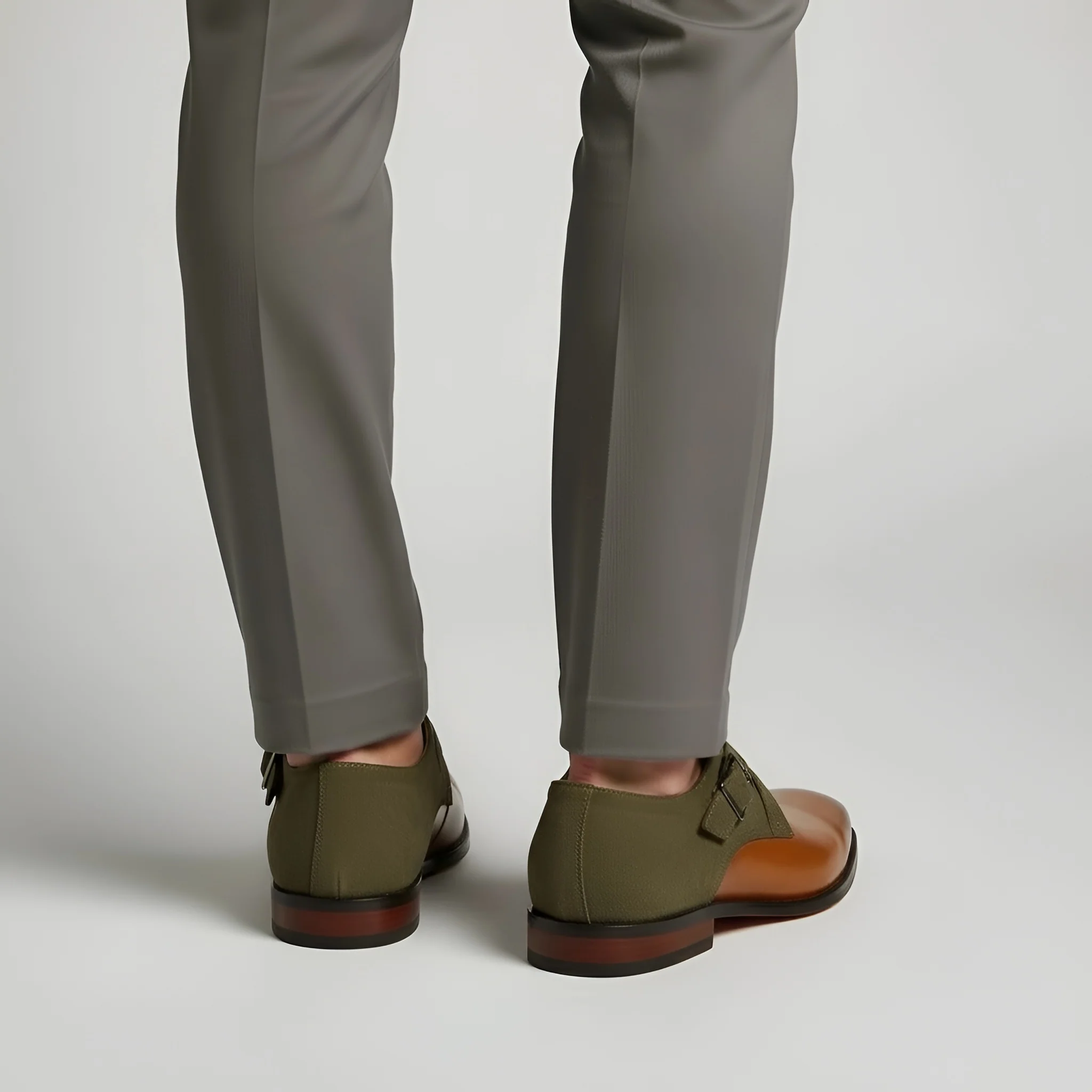 Scarpe Eleganti Uomo Monk Strap con Fibbia in Pelle Sintetica Scarpe Formali Uomo - Image 3