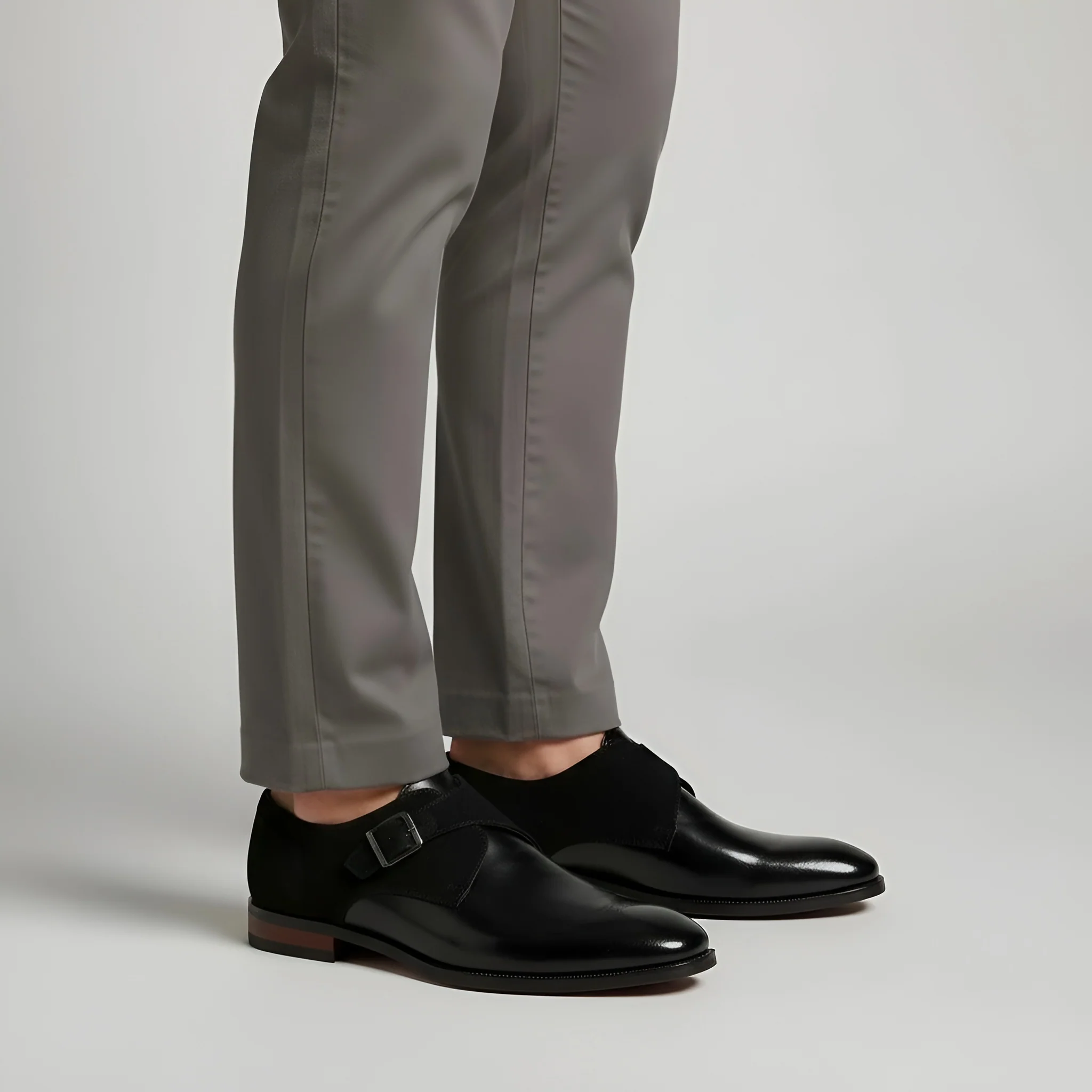 Scarpe Eleganti Uomo Monk Strap con Fibbia in Pelle Sintetica Scarpe Formali Uomo - Image 4