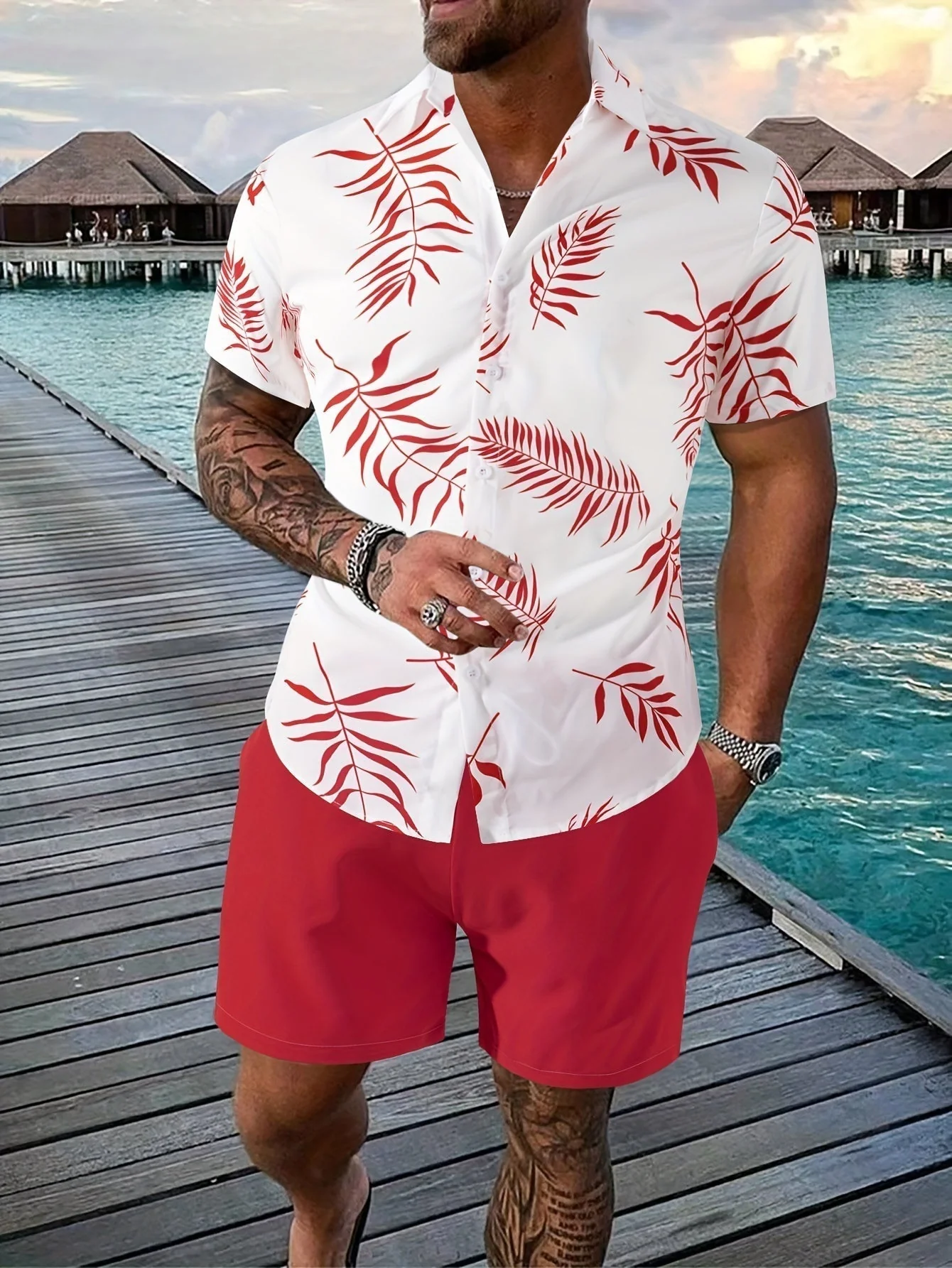 Set Estivo Camicia e Shorts da Uomo - Image 3