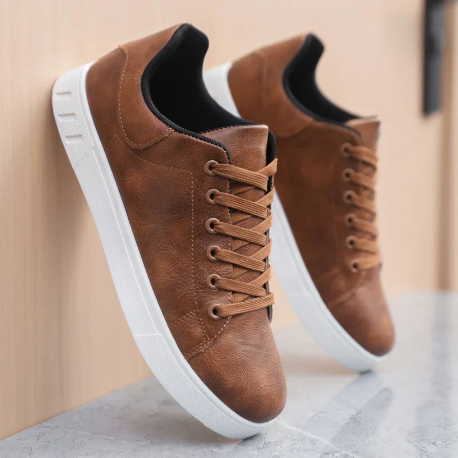 Sneakers eleganti in pelle da uomo - Scarpe casual con lacci - Image 6