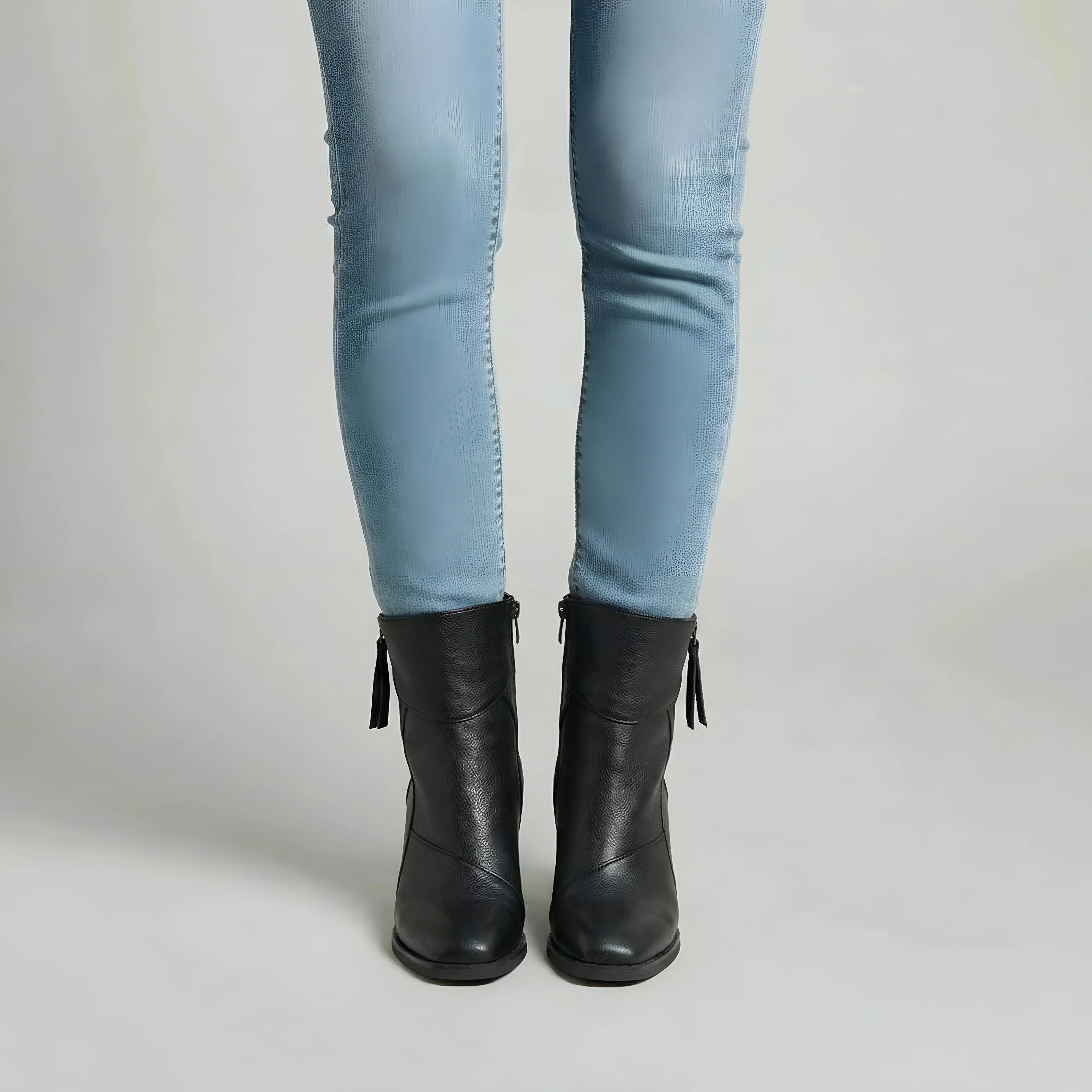 Stivaletti donna con tacco largo e zip laterale, stivali corti eleganti - Image 2