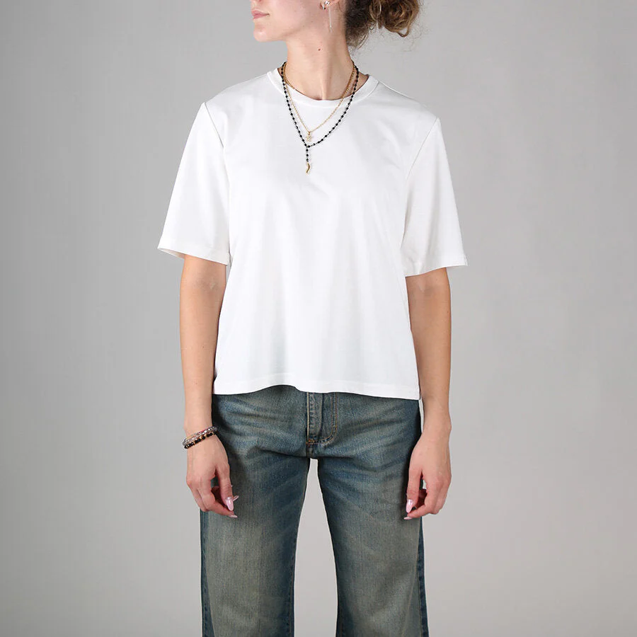 T-shirt a girocollo in viscosa