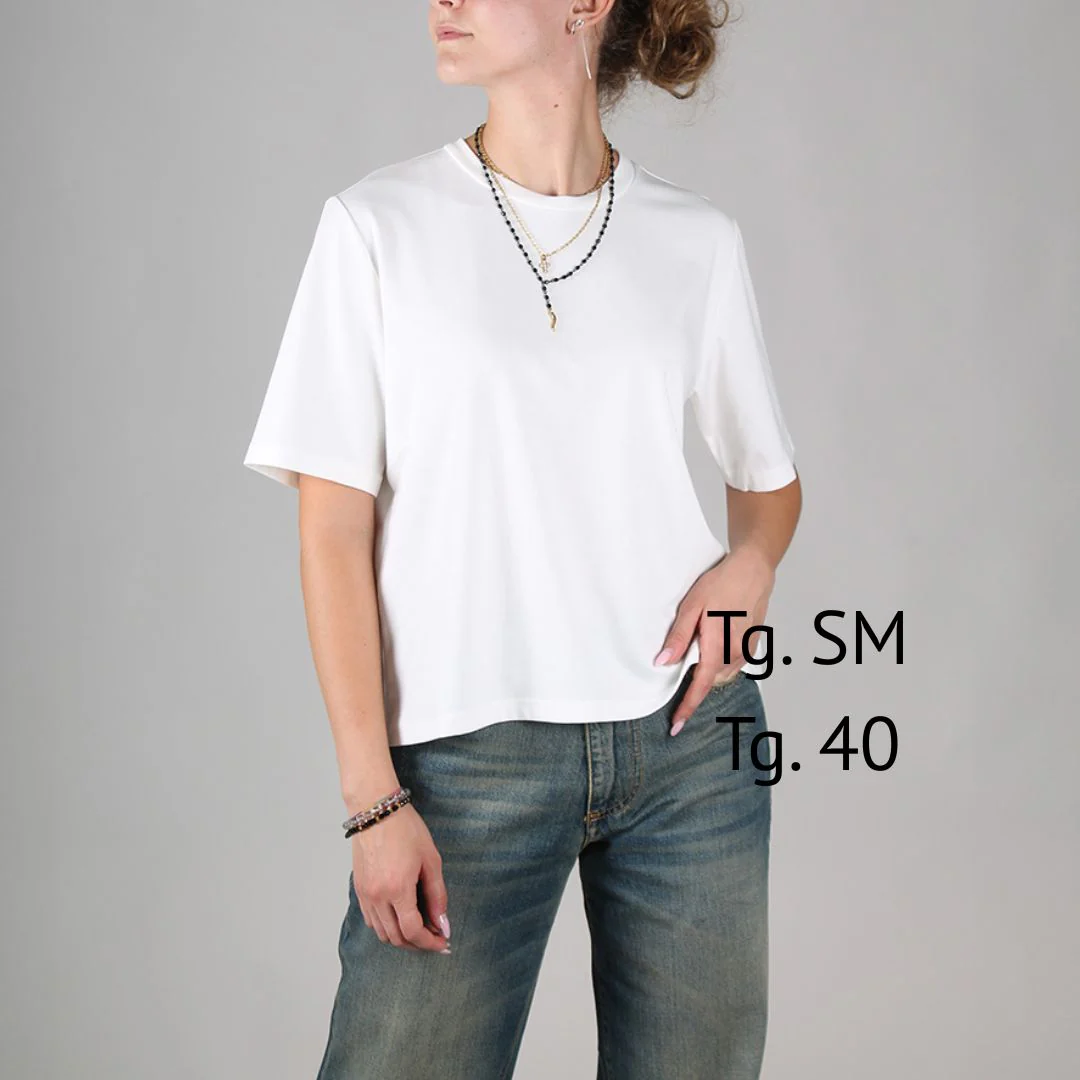 T-shirt a girocollo in viscosa - Image 8