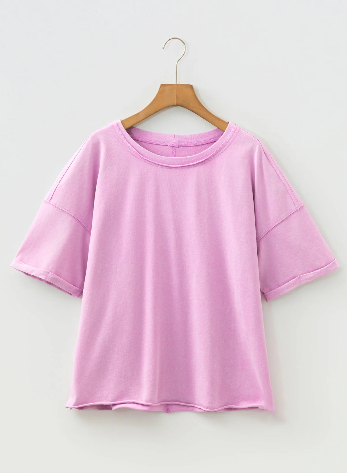 T-shirt ampia con lavaggio minerale e spalla scesa - Image 5