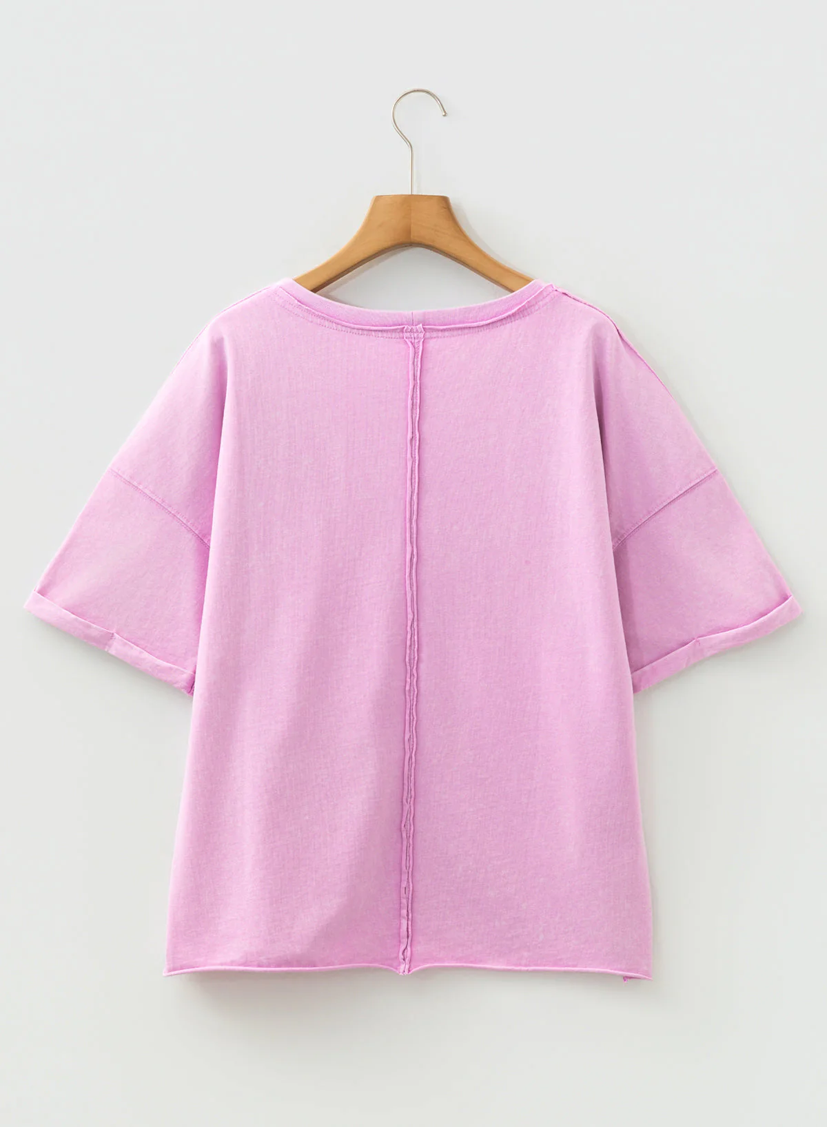 T-shirt ampia con lavaggio minerale e spalla scesa - Image 6
