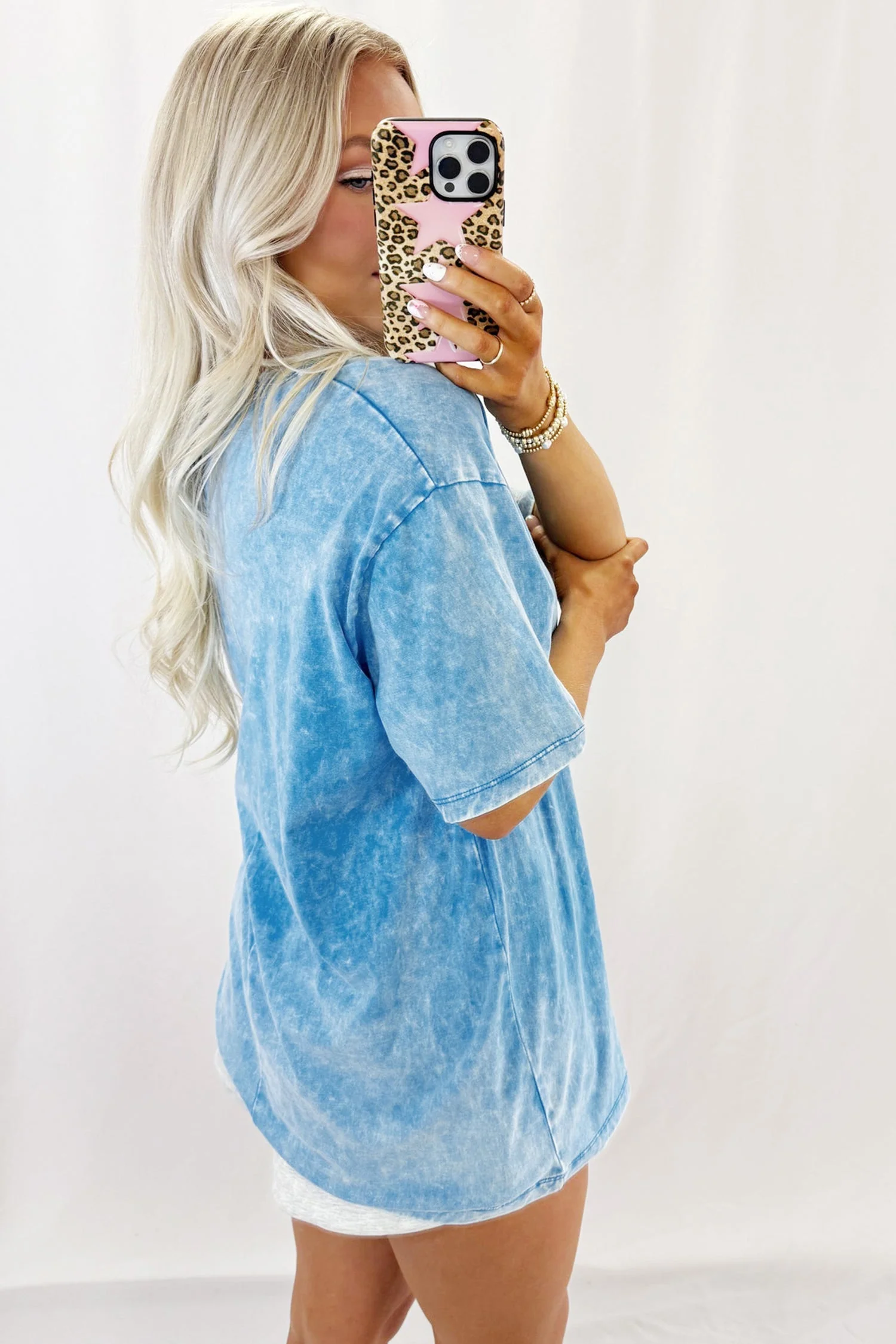 T-shirt Oversize Blu Effetto Lavaggio Minerale - Image 2