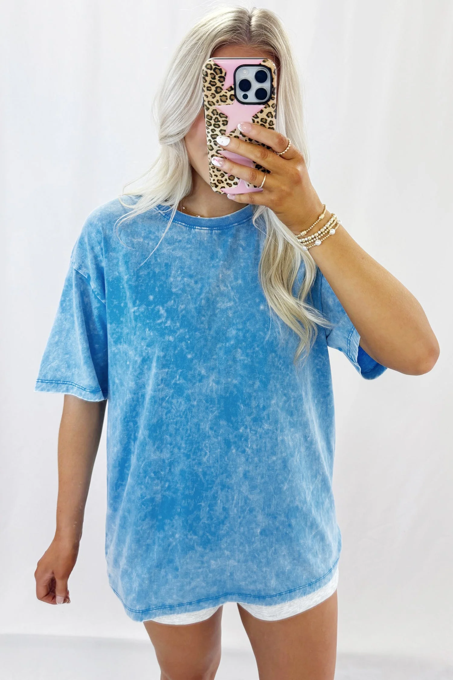 T-shirt Oversize Blu Effetto Lavaggio Minerale - Image 5