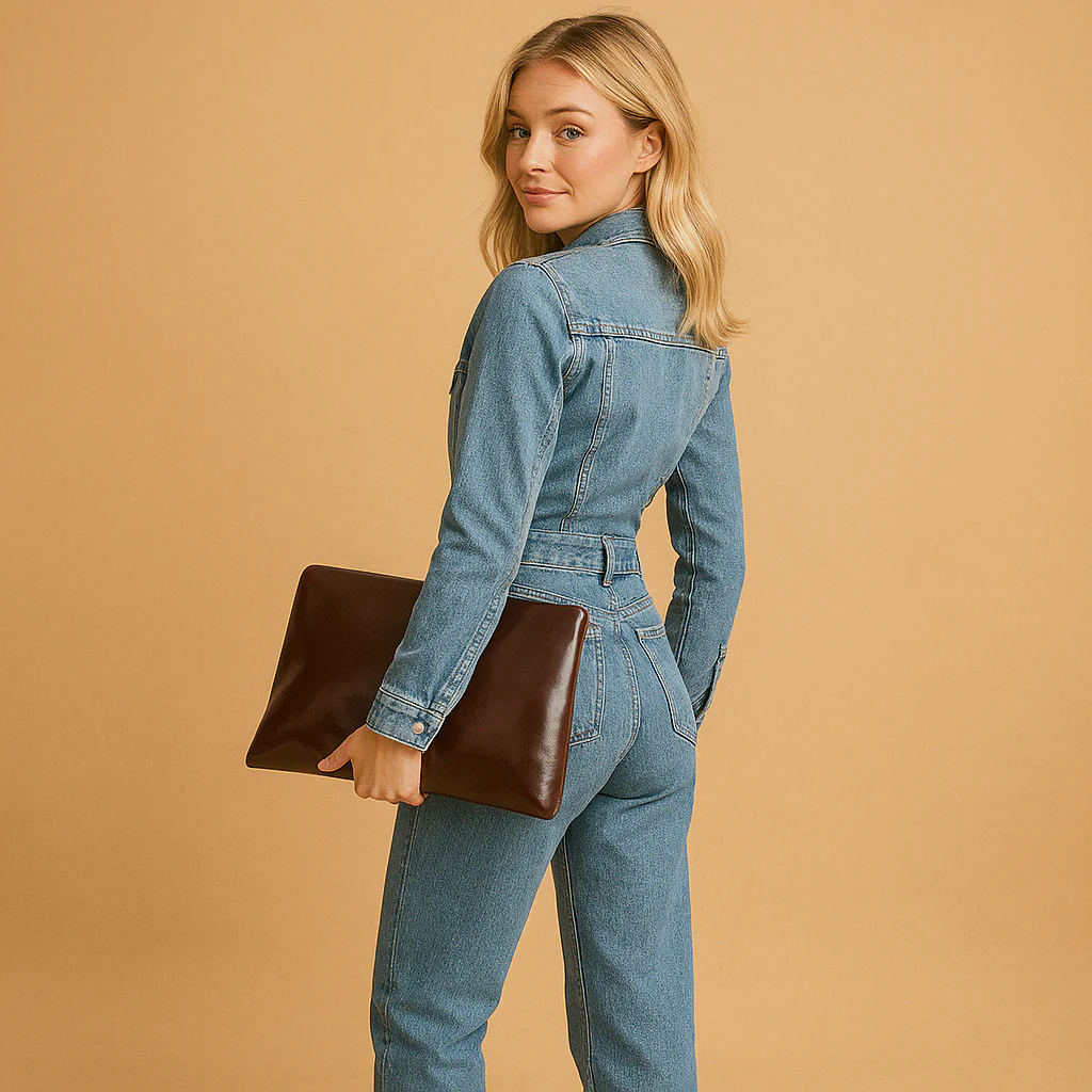 Tuta in Denim con Gamba Dritta e Maniche Lunghe - Image 3