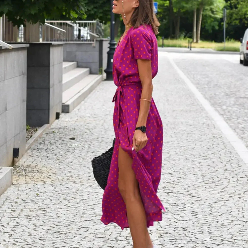 Vestito a portafoglio con stampa floreale da donna - Image 4