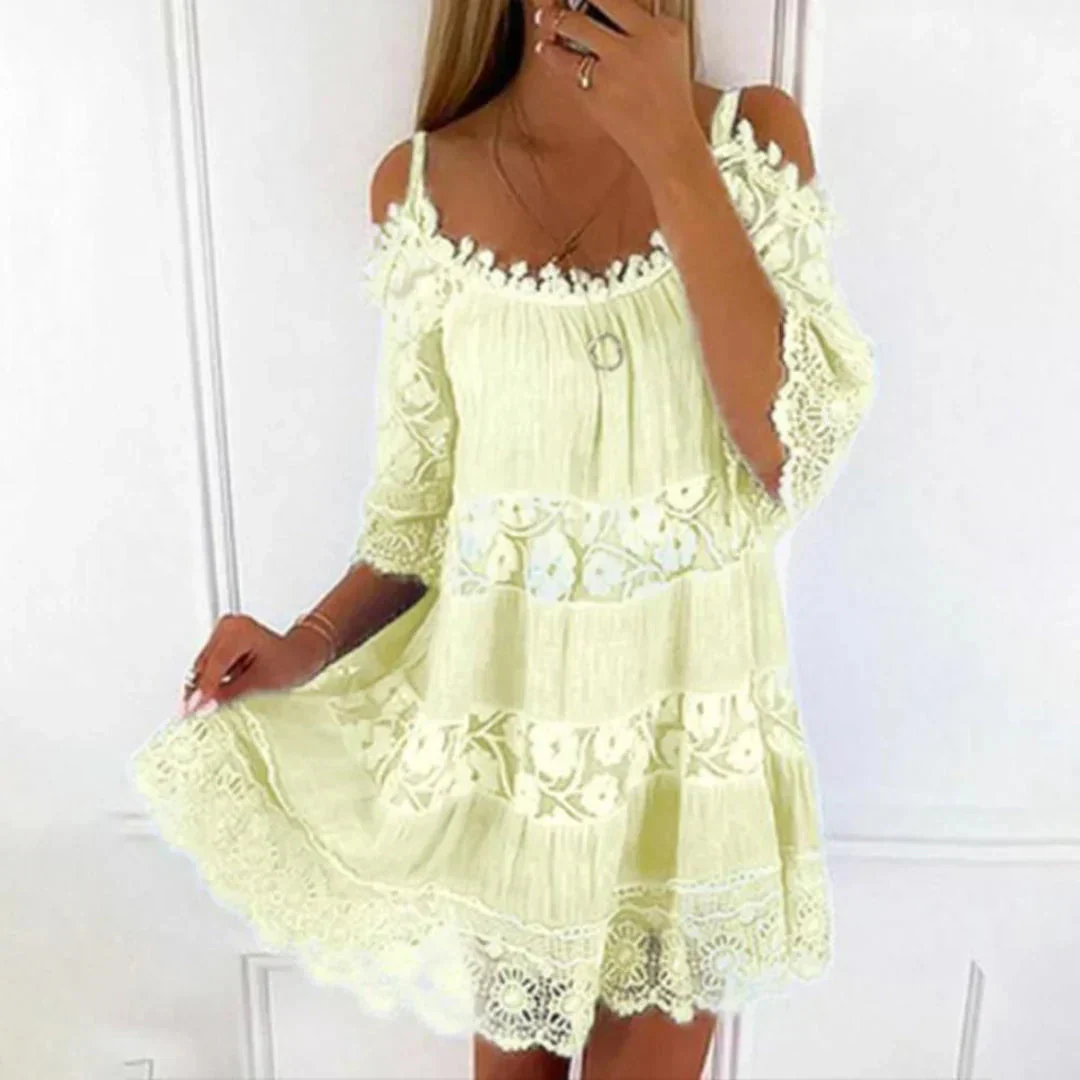 Vestito Mini Estivo con Pizzo all'Uncinetto e Ricami - Image 6